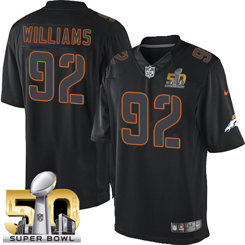 Men's Limited Sylvester Williams Super Bowl L Nike Jersey Black - #92 Impact NFL Denver Broncos